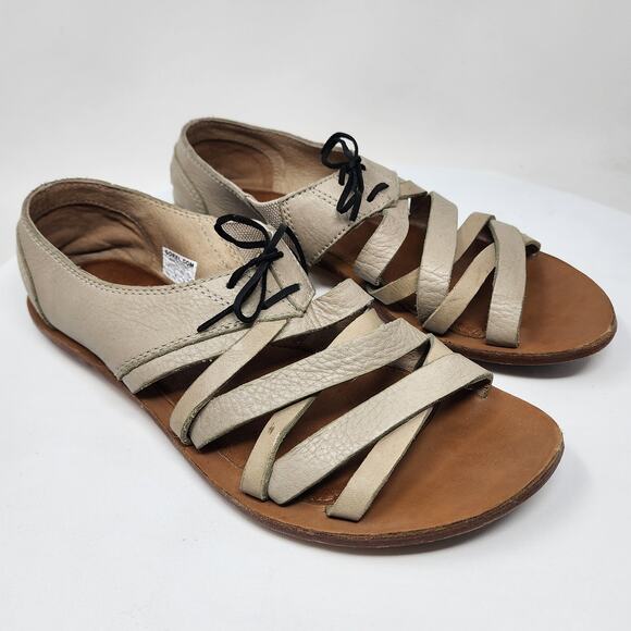 Sorel Lake Shore Sandals Women 11 Strappy Fisherman Taupe Leather NL-1950-160 - Picture 1 of 11